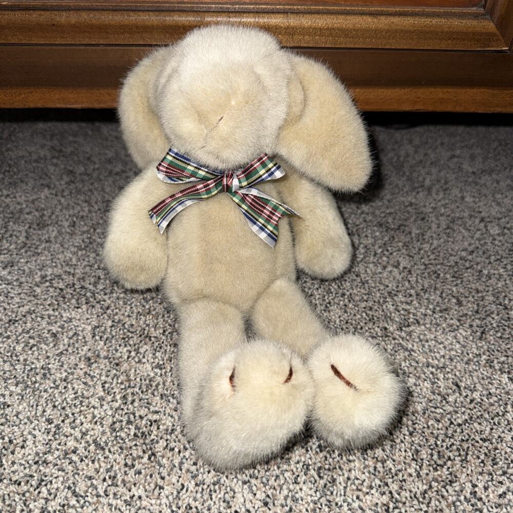 Manhattan Toy Bunny Rabbit Plush Stuffed Animal Ivory Cream Sleepy Eyes 1993